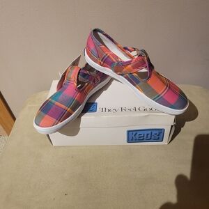 Keds Colorful Plaid Girls Sneakers